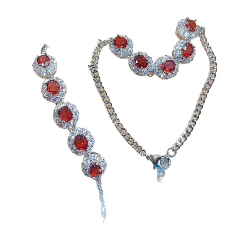 Ji Cheng Jewelry narukvica od granata s mikro-dijamantnim ugradnjama, inspirirana Princezom Dianom, luksuzan dizajn