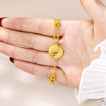 Női aranyozott réz karkötő gyémánt betétekkel, vintage stílusú irodalmi retro, elektroplatinálás, ideális évfordulós ajándék