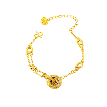 Női aranyozott réz karkötő gyémánt betétekkel, vintage stílusú irodalmi retro, elektroplatinálás, ideális évfordulós ajándék