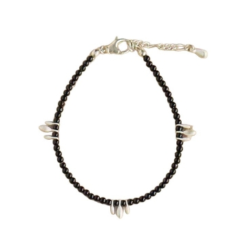 Narukvica od srebra S925 s šavom od perlica – unisex geometrijski retro dizajn, Heng i