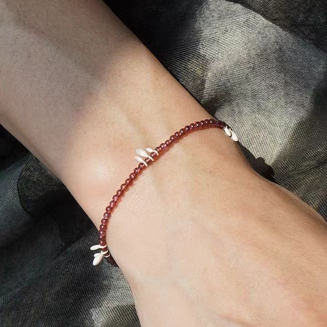 Narukvica od srebra S925 s šavom od perlica – unisex geometrijski retro dizajn, Heng i