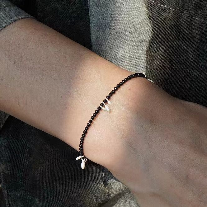 Narukvica od srebra S925 s šavom od perlica – unisex geometrijski retro dizajn, Heng i