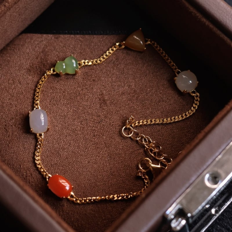 Geometrijska narukvica od Hetian jade sa S925 srebrnom ugradnjom, unisex, elektroplating