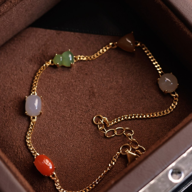 Geometrijska narukvica od Hetian jade sa S925 srebrnom ugradnjom, unisex, elektroplating