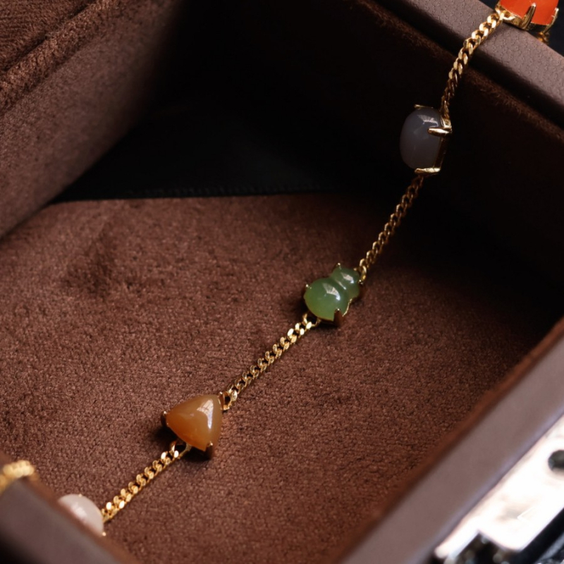 Geometrijska narukvica od Hetian jade sa S925 srebrnom ugradnjom, unisex, elektroplating