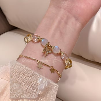 Karkötő: citrin kristály, rombusz alakú dizájn, kézzel készített, női, kínai stílus