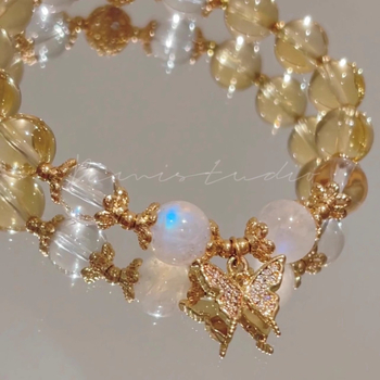 Karkötő: citrin kristály, rombusz alakú dizájn, kézzel készített, női, kínai stílus