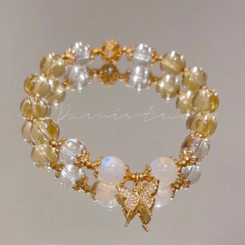 Karkötő: citrin kristály, rombusz alakú dizájn, kézzel készített, női, kínai stílus