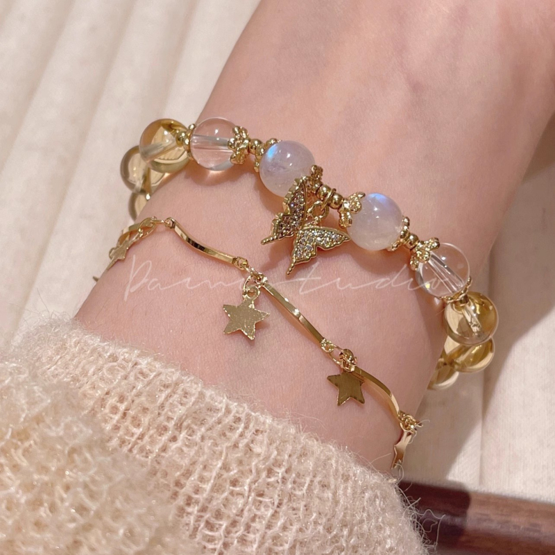 Karkötő: citrin kristály, rombusz alakú dizájn, kézzel készített, női, kínai stílus