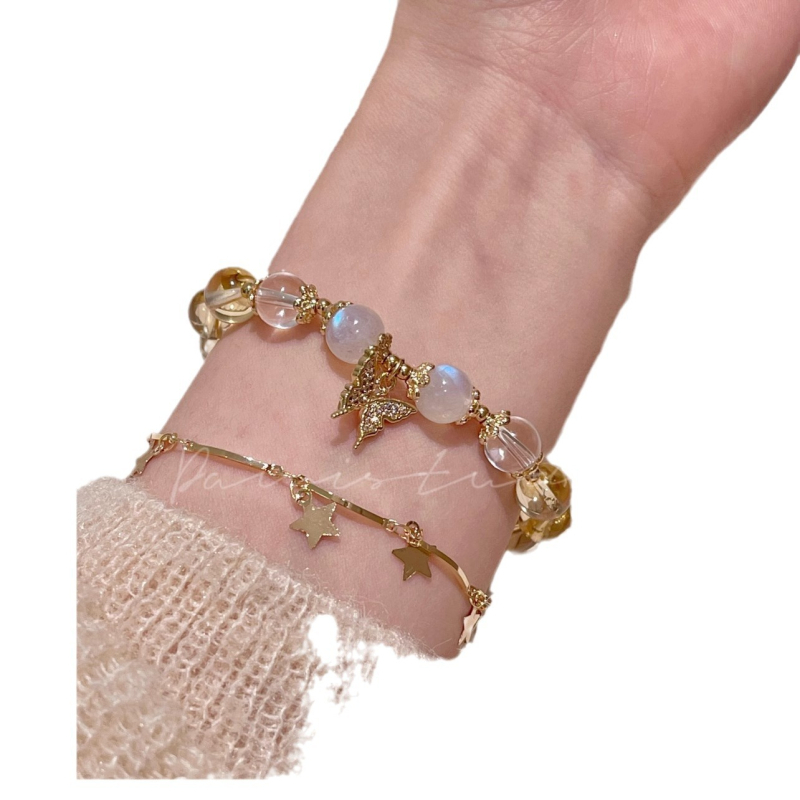 Karkötő: citrin kristály, rombusz alakú dizájn, kézzel készített, női, kínai stílus