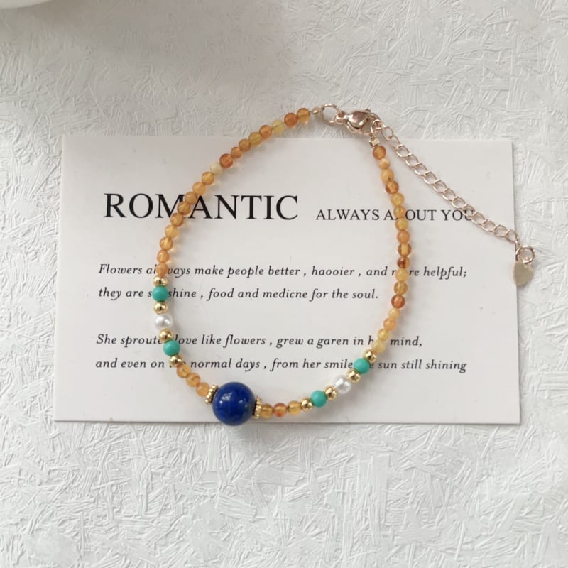 Méhviaszból készült lápisz lazuli karkötő – geometriai forma, nőies divatékszer, kézzel készített