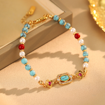 Aranyozott karkötő, szövési technika, etnikus stílus, geometriai forma, Márka: Luyi