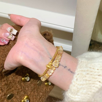 Karkötő – facettált citrin kristály gyöngyökkel, kézzel készült Yuqi márkától, rombusz geometriai design, női koreai stílus