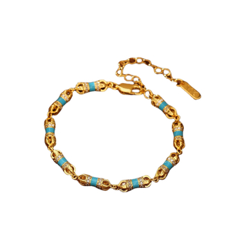 Kézzel kötött karkötő rézből, környezetbarát bevonattal, mikro-inlaid cirkón kövek, hullám alakú, női stílus, új kínai stílus