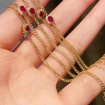 Rubin karkötő (rubin; kézzel készített; Fuyu; uniszex)