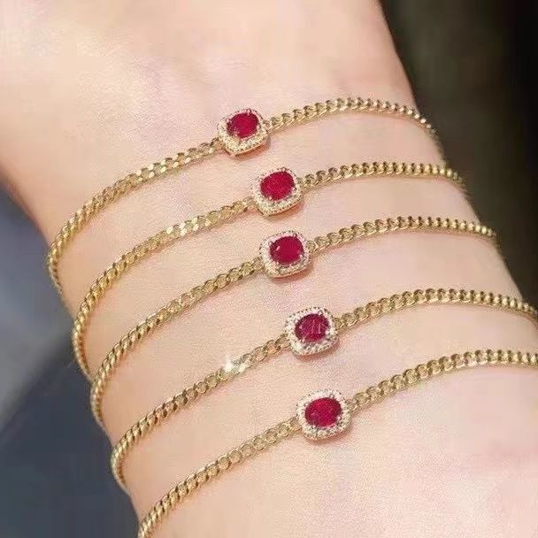 Rubin karkötő (rubin; kézzel készített; Fuyu; uniszex)