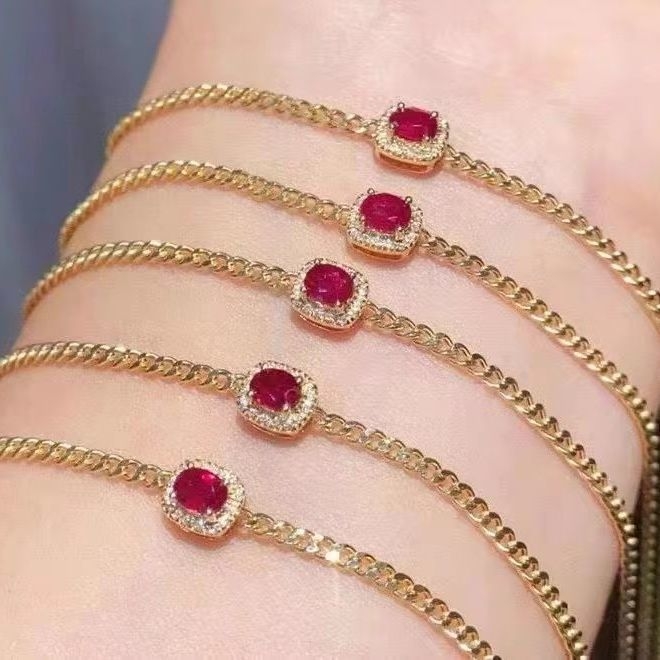 Rubin karkötő (rubin; kézzel készített; Fuyu; uniszex)