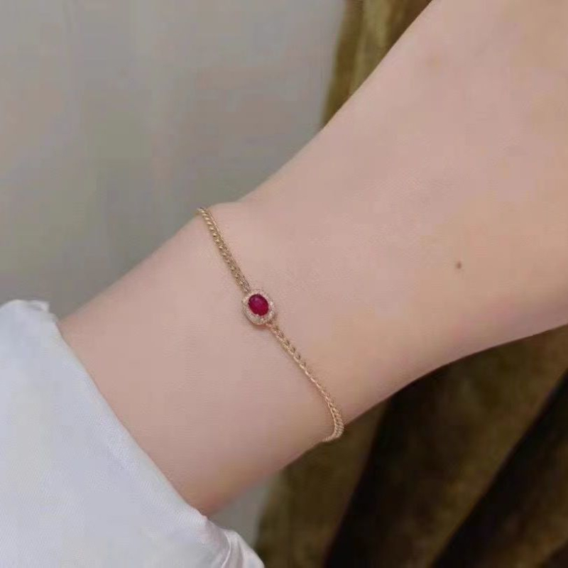 Rubin karkötő (rubin; kézzel készített; Fuyu; uniszex)