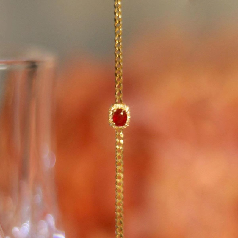 Rubin karkötő (rubin; kézzel készített; Fuyu; uniszex)