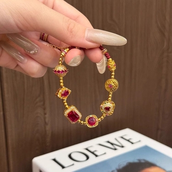 Geometriai réz karkötő, elektroplakált, új kínai stílus, kézhez illő kiegészítő