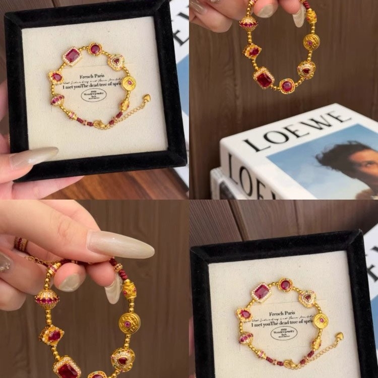 Geometriai réz karkötő, elektroplakált, új kínai stílus, kézhez illő kiegészítő