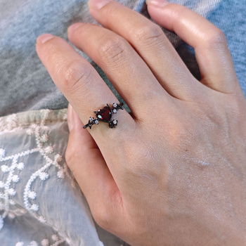 Δαχτυλίδι από φυσικό γρανάτη, ανοιχτός σχεδιασμός, σε σχήμα καρδιάς, ασήμι 925 με πολύτιμες πέτρες, unisex