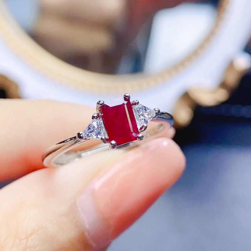 Δαχτυλίδι από ασήμι S925 με Old Burned Ruby, χειροποίητη κατασκευή, σειρά Caibao