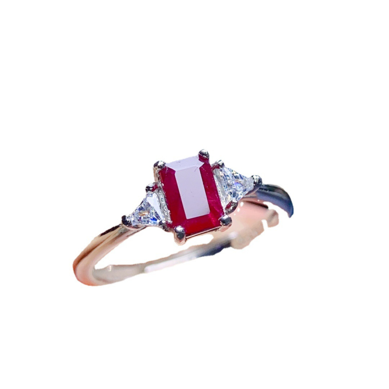 Δαχτυλίδι από ασήμι S925 με Old Burned Ruby, χειροποίητη κατασκευή, σειρά Caibao