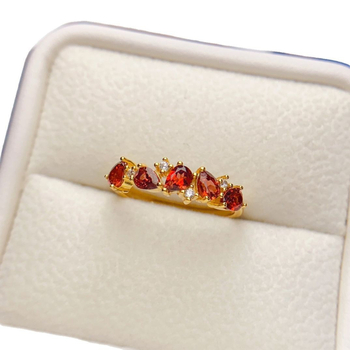 Δαχτυλίδι γρανάτης φυσικού σε ασήμι 925, χειροποίητο, γυναικείο κοσμημα με ένθετο λίθο