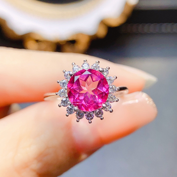 Δαχτυλίδι Topaz σε μορφή σκόνης με ενσωματωμένο ασήμι 925, χειροποίητο, σειρά Caibao