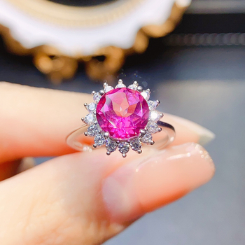 Δαχτυλίδι Topaz σε μορφή σκόνης με ενσωματωμένο ασήμι 925, χειροποίητο, σειρά Caibao