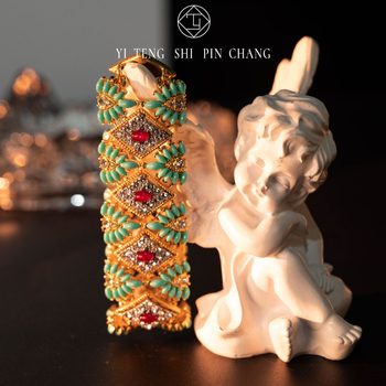 Brățară pentru femei în stil etnic vintage, din aliaj de cupru, cu zircon încrustat