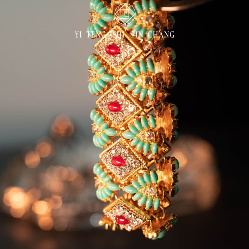 Brățară pentru femei în stil etnic vintage, din aliaj de cupru, cu zircon încrustat