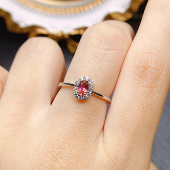 Δαχτυλίδι με φυσικό τορμαλίν σε ασήμι 925, χειροποίητο, σειρά Caibao, ανεξάρτητη συσκευασία