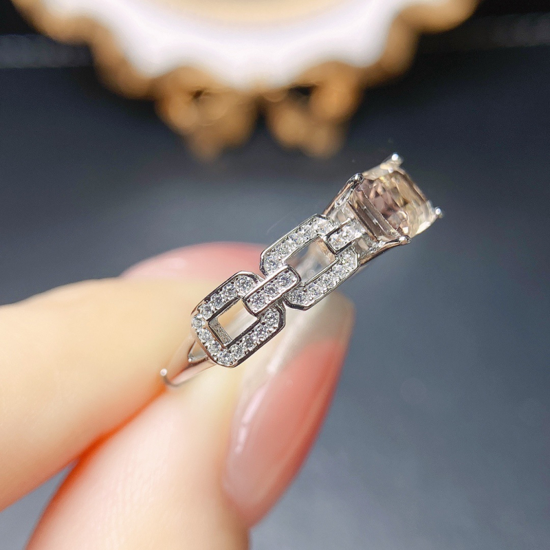 Δαχτυλίδι από φυσικό αμέθυστο με S925 ασήμι, εντοιχισμένος κεντρικός λίθος, χειροποίητο, σειρά Caibao