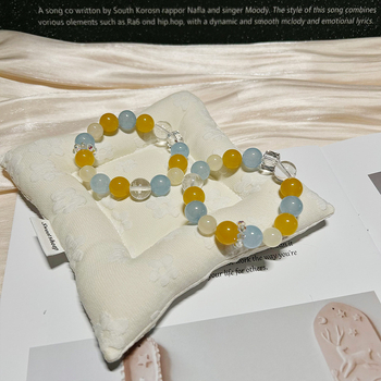 Brățară din calcedon, cristal natural, mărgele lucrate manual, pentru femei, forme geometrice