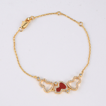 Brățară pentru femei cu motif frunză, cupru placat cu aur, electroplacare, lansare vară 2024