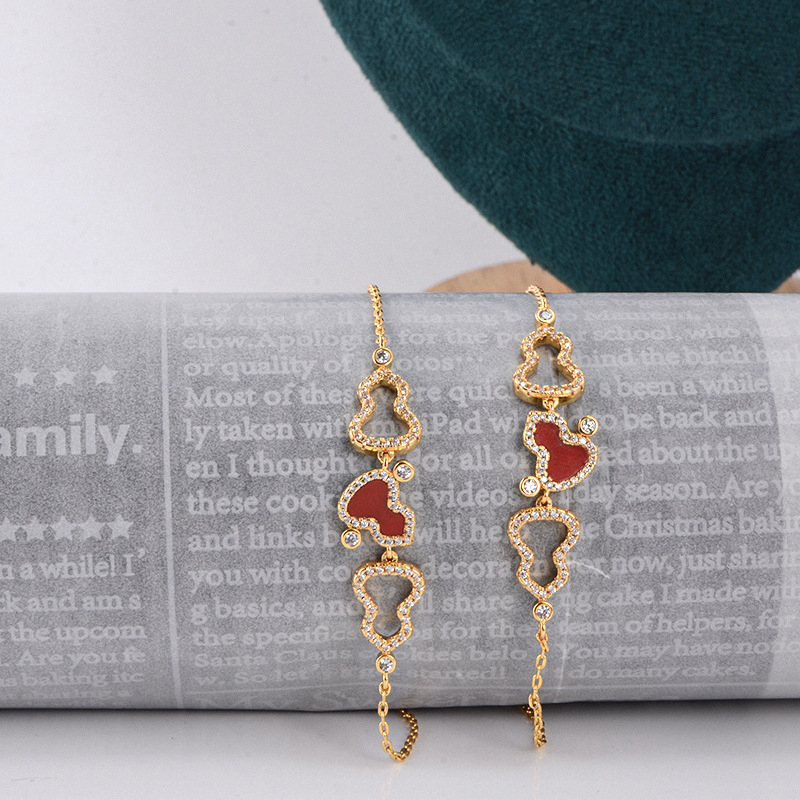 Brățară pentru femei cu motif frunză, cupru placat cu aur, electroplacare, lansare vară 2024