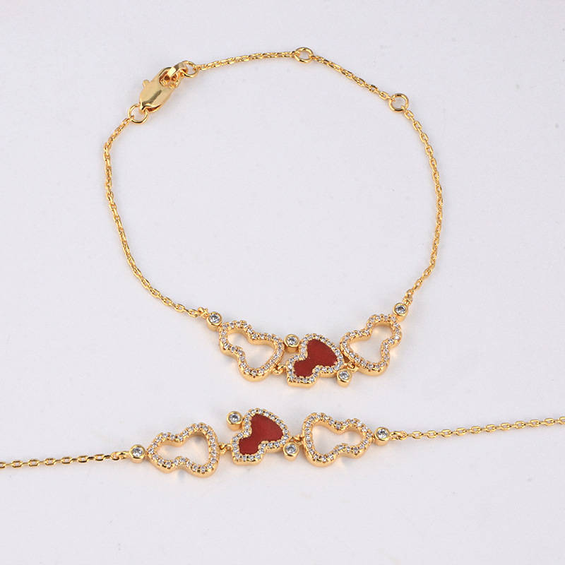 Brățară pentru femei cu motif frunză, cupru placat cu aur, electroplacare, lansare vară 2024