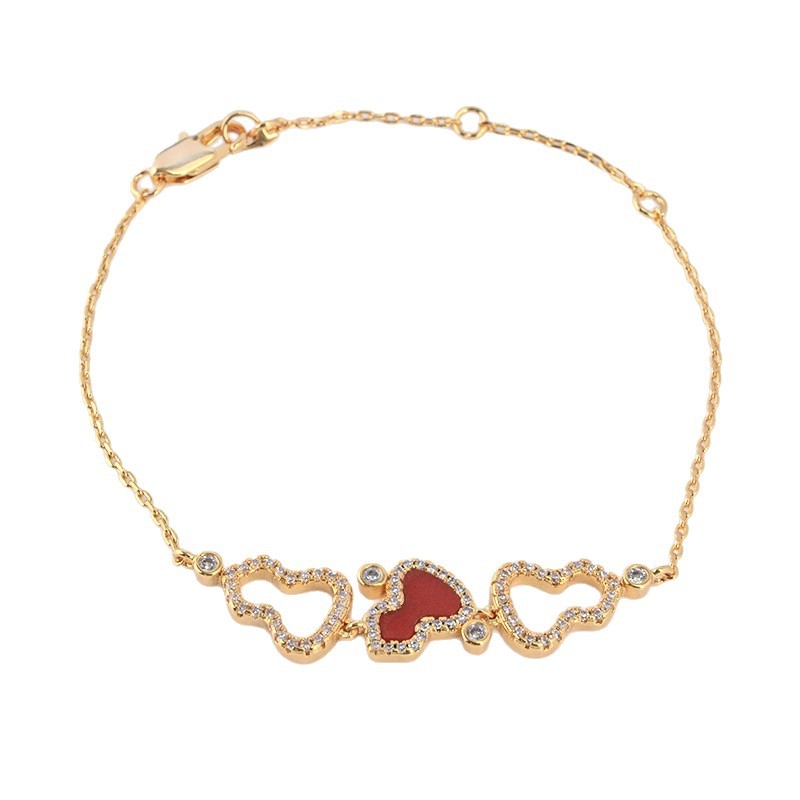 Brățară pentru femei cu motif frunză, cupru placat cu aur, electroplacare, lansare vară 2024