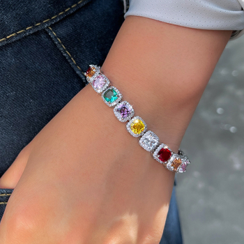 Brățară geometrică din alamă Liwin – placare electro, S0285