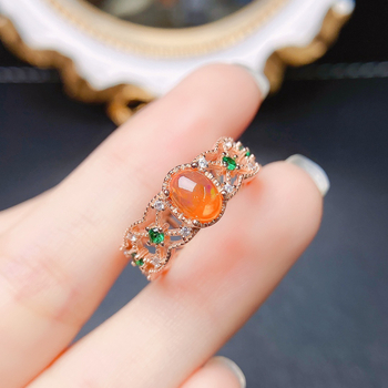 Δαχτυλίδι από φυσικό οπαλ φωτιάς, S925 ασήμι με ενθετό κύριο λίθο, χειροποίητο