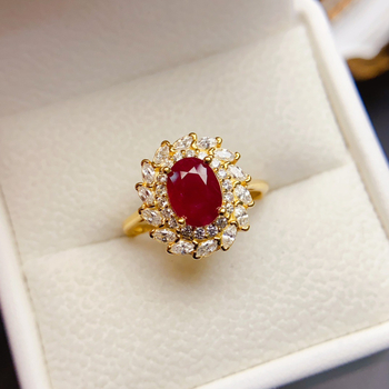 Δαχτυλίδι από ασήμι S925 με κύριο λίθο Old Roasted Ruby, χειροποίητο, σειρά Caibao