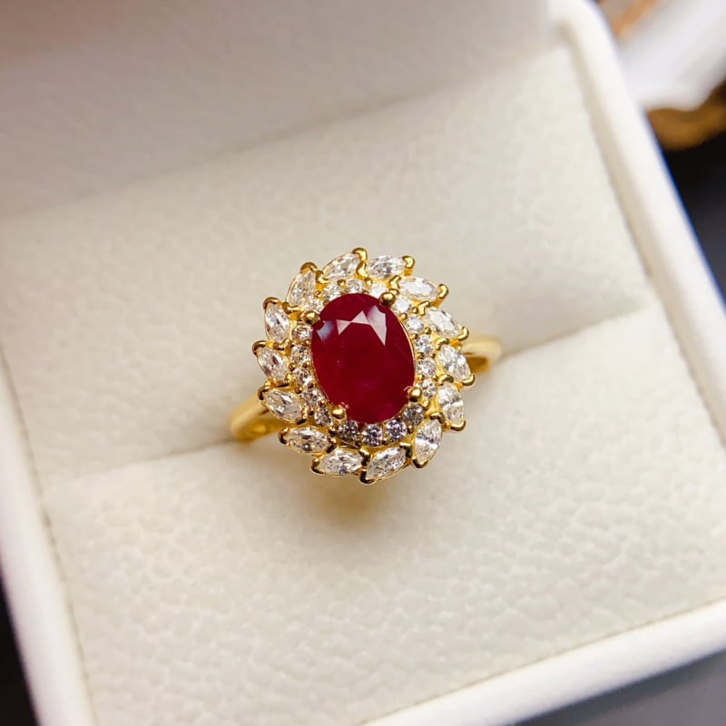 Δαχτυλίδι από ασήμι S925 με κύριο λίθο Old Roasted Ruby, χειροποίητο, σειρά Caibao