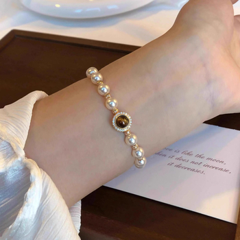 Brățară de mână din mărgele de scoici, lucrată manual, pentru femei, stil nou chinezesc, geometrică, toamna 2025