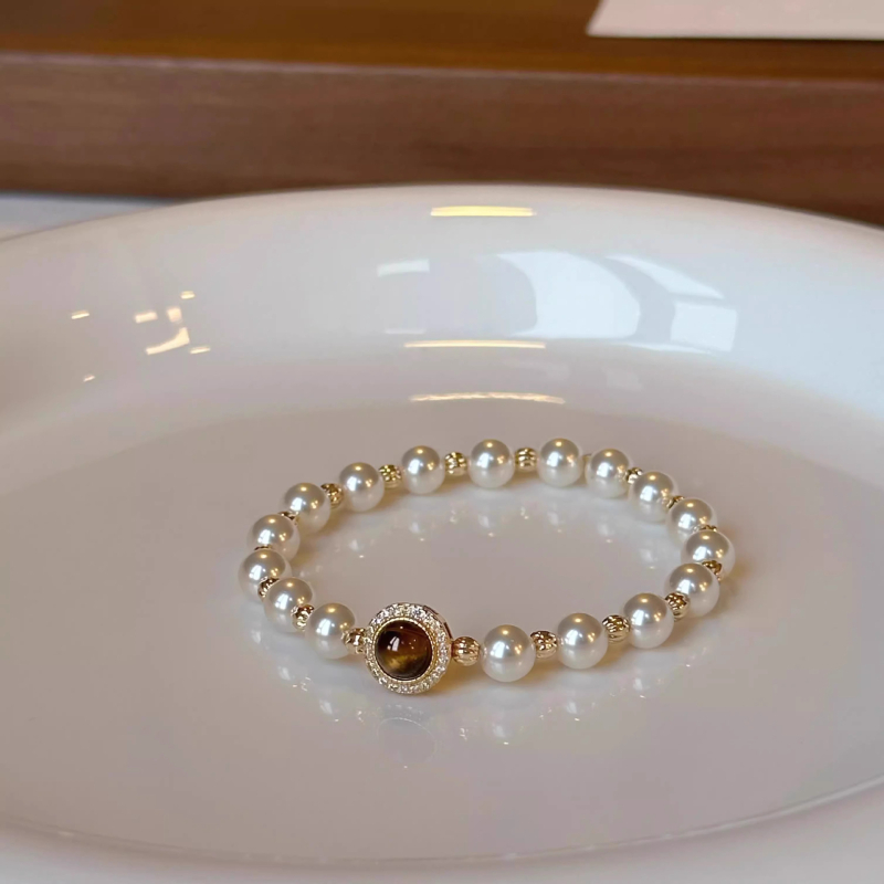 Brățară de mână din mărgele de scoici, lucrată manual, pentru femei, stil nou chinezesc, geometrică, toamna 2025