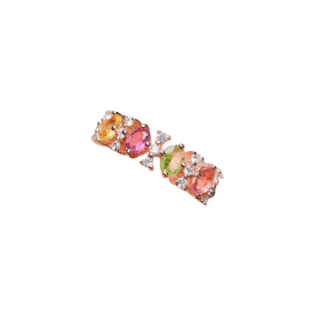 Δαχτυλίδι με φυσική τορμαλίνη, επένδυση από ασήμι S925, χειροποίητο, σειρά Caibao, γυναικείο δαχτυλίδι μόδας