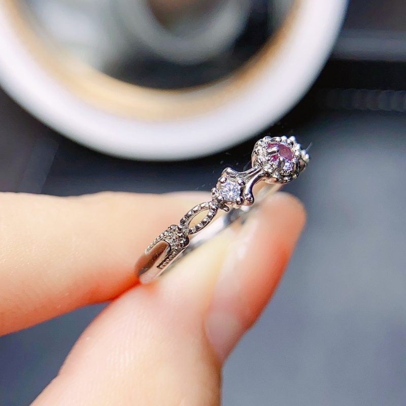  Alexandrit gyűrű S925 ezüst, fő kő beépítve, kézzel készített, Caibao sorozat, női divatékszer