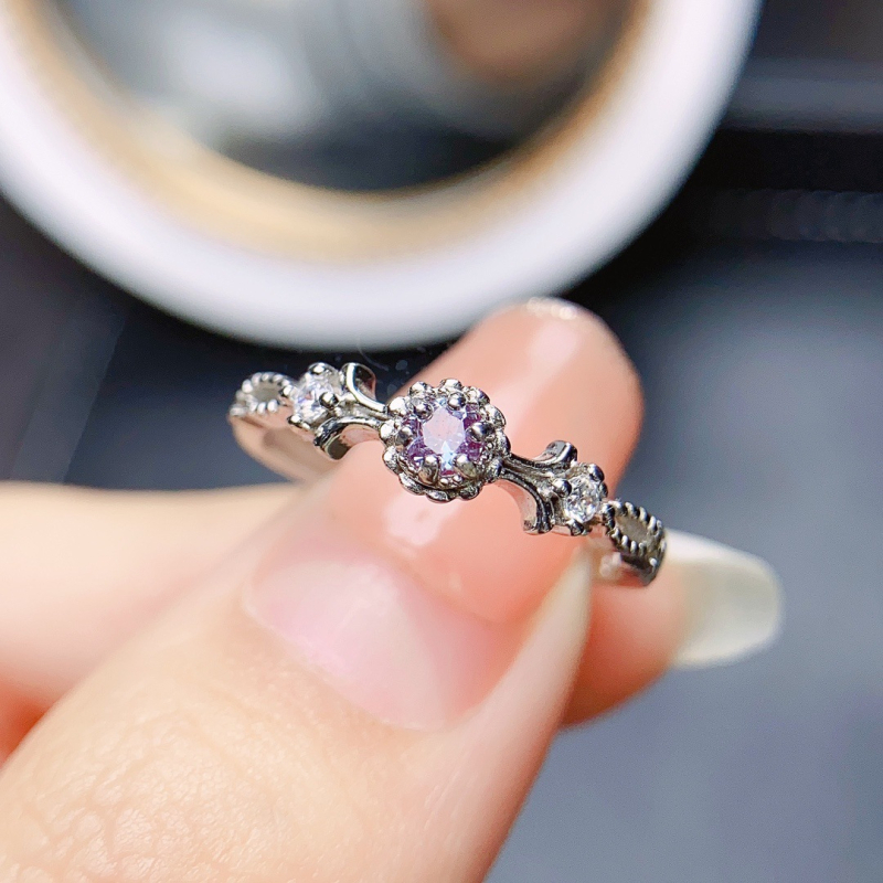  Alexandrit gyűrű S925 ezüst, fő kő beépítve, kézzel készített, Caibao sorozat, női divatékszer