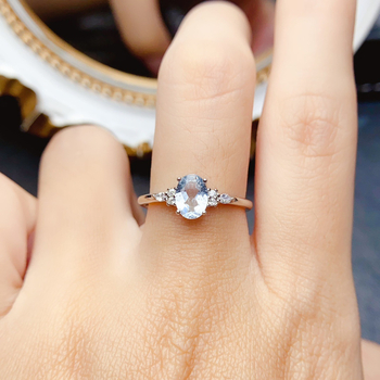 Inel cu acvamarin în argint 925, montură încrustată, realizare manuală, Seria Colorful Treasure